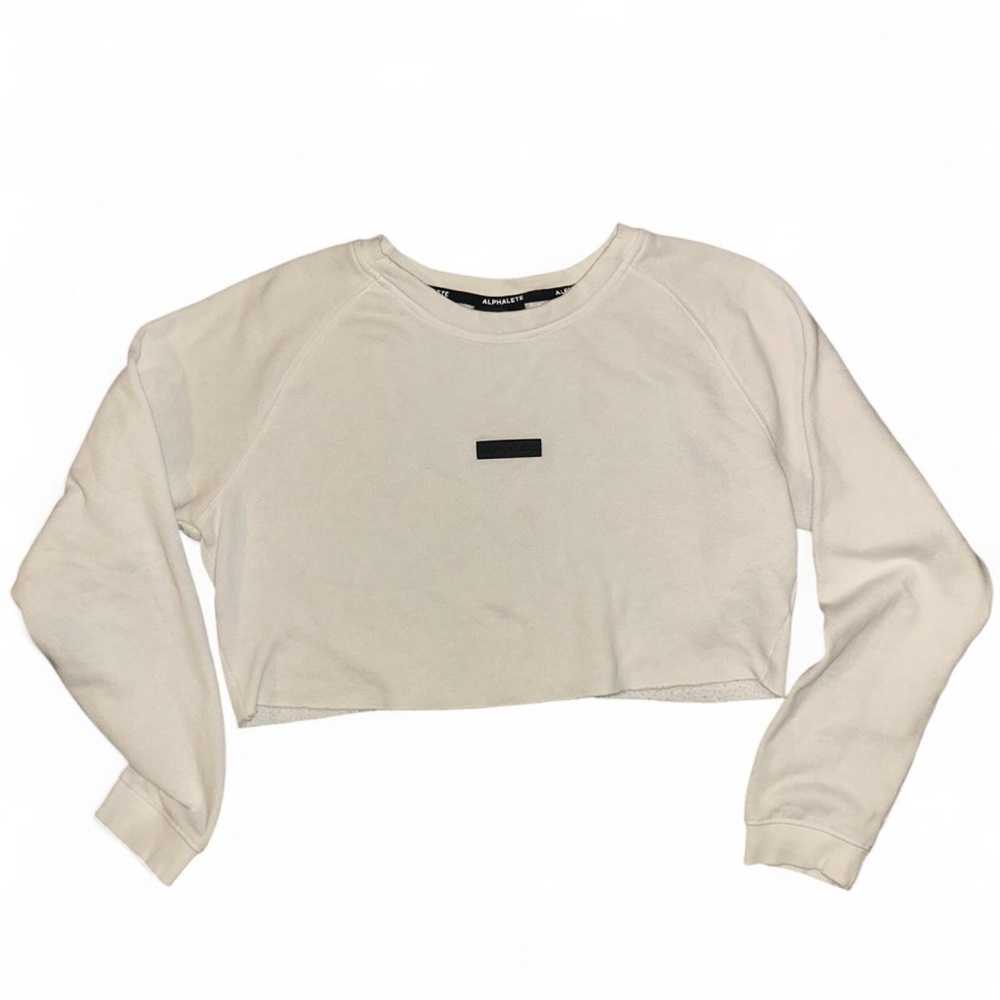 Alphalete White Atlas Crop Sweater size medium
